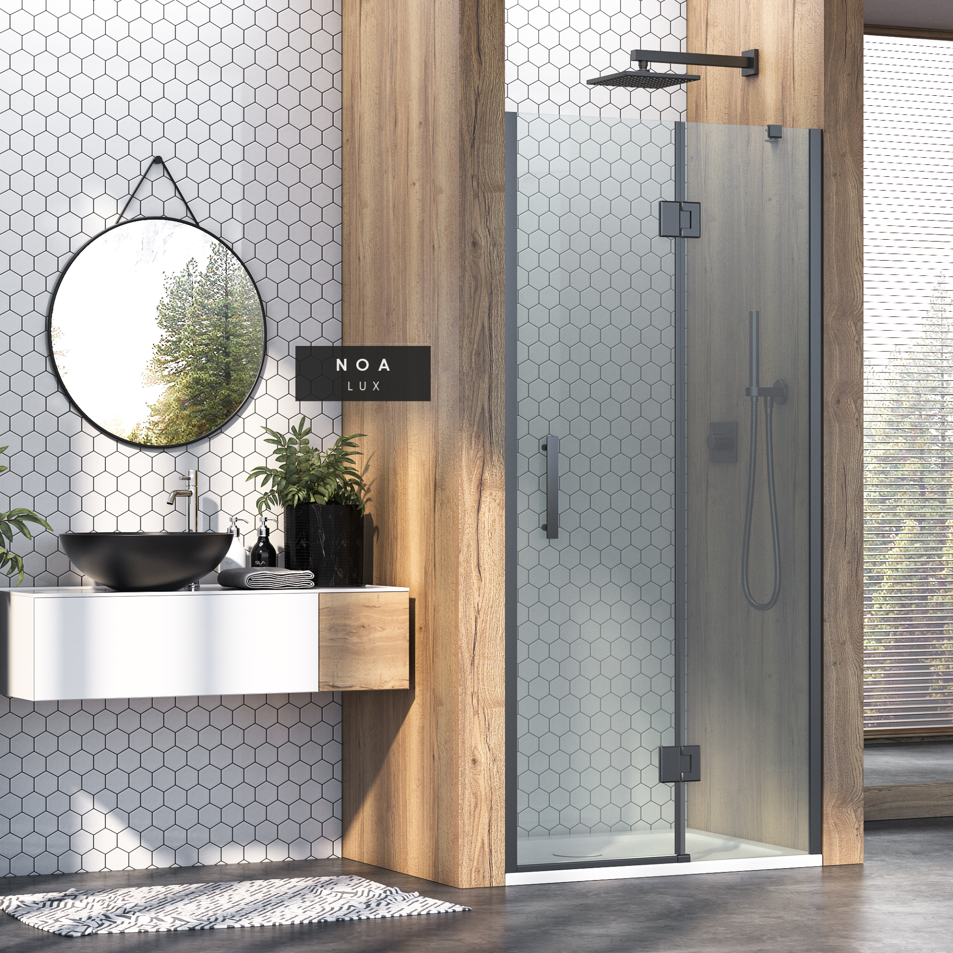 Noa Lüx 1 Sabit 1 Açılır Camdan Menteşeli Duşakabin 149