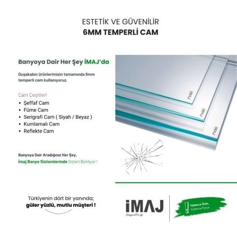 Myra Orta Açılır 2 Sabit 2 Sürgü Duşakabin