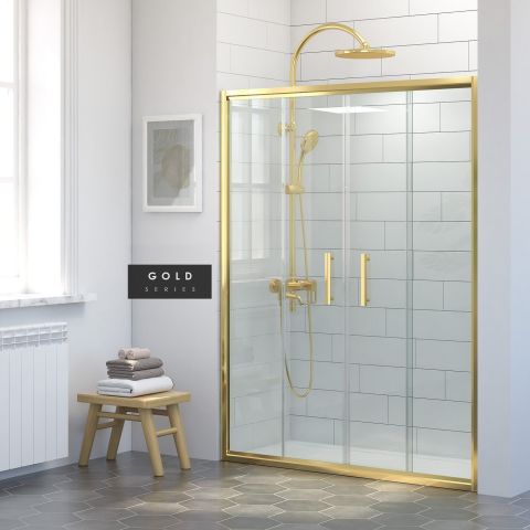 İmaj Gold Orta Açılır 2 Sabit 2 Sürgü Duşakabin 195 - H: 200 cm