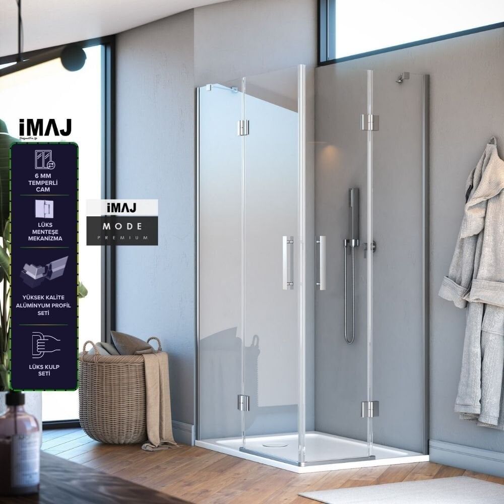 Mode Premium Menteşeli Sistem 2 Sabit 2 Açılır Köşe Duşakabin