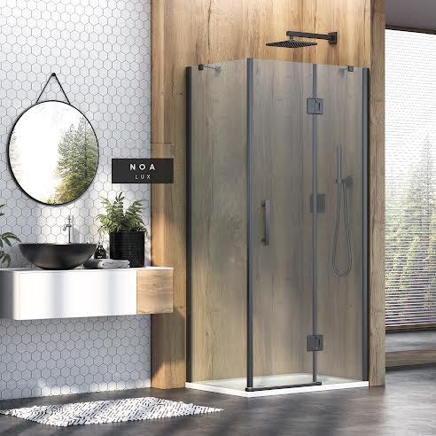 Noa Lüx Menteşeli Köşe Açılır 1 Sabit 1 Açılır Yan Panelli Duşakabin 80*110 H195