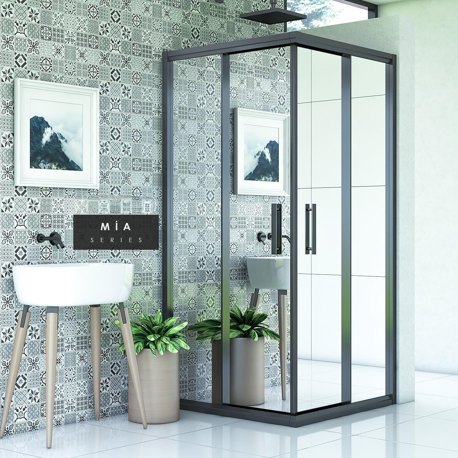 Mia Reflekte Cam Kare Duşakabin 110*110 H:190 - H: 200 cm