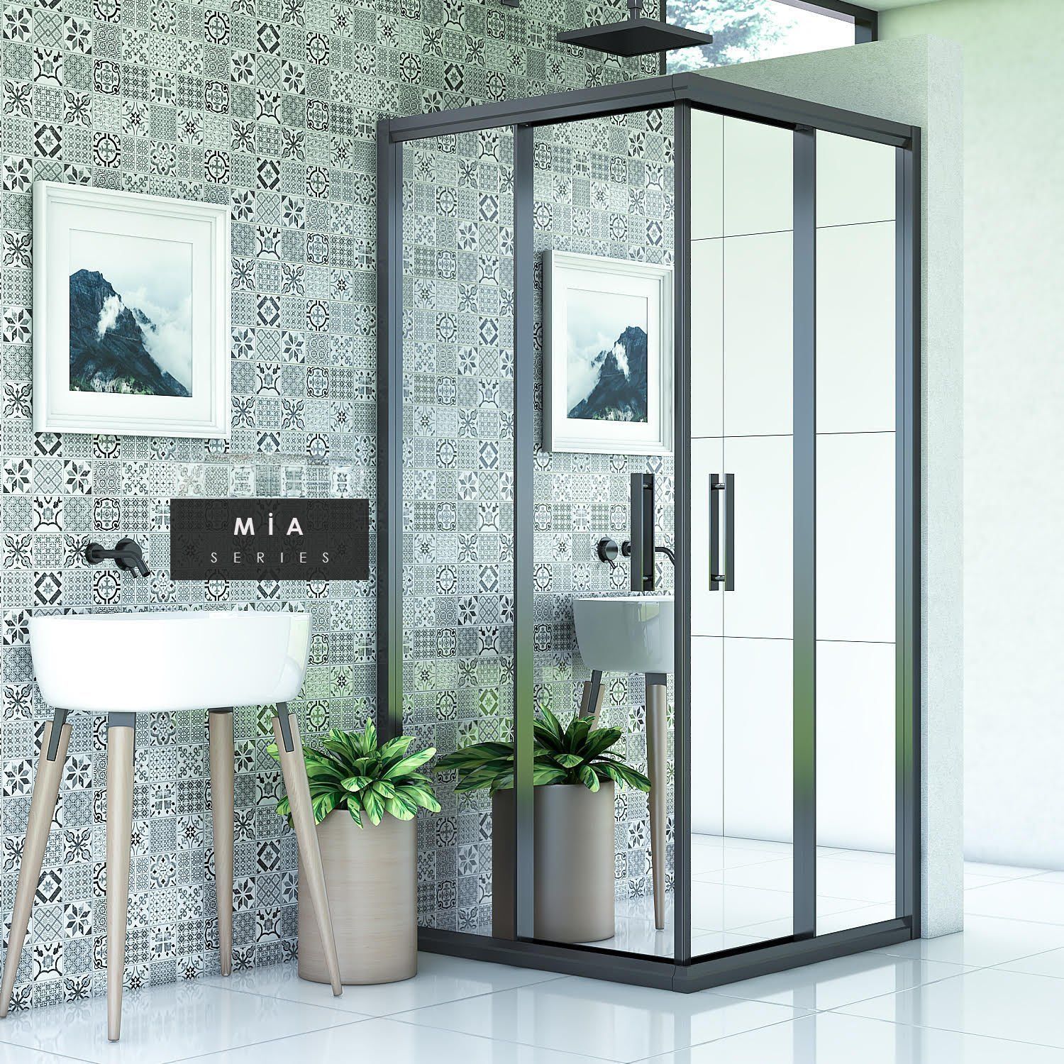 Mia Reflekte Cam Kare Duşakabin 120*120 H190 - H:190 cm