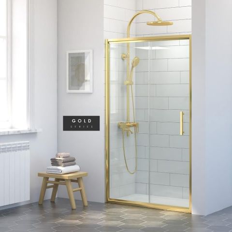 İmaj Gold İki Duvar Arası 1 Sabit 1 Sürgü Duşakabin 112 - H: 200 cm