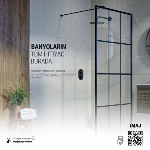 Methis Orta Açılır 2 Sabit 2 Sürgü Duşakabin