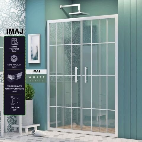 İmaj Legend White Orta Açılır 2 Sabit 2 Sürgü Duşakabin