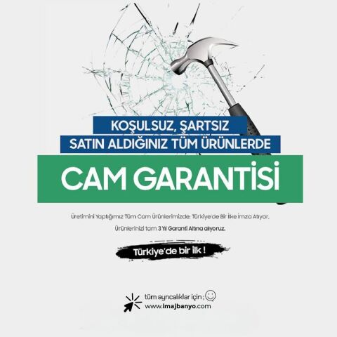İmaj Gold İki Duvar Arası 1 Sabit 1 Sürgü Duşakabin 119 - H: 200 cm