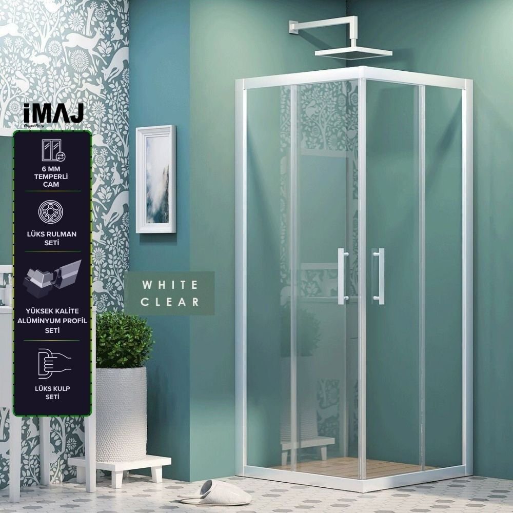 İmaj White Clear Kare Duşakabin