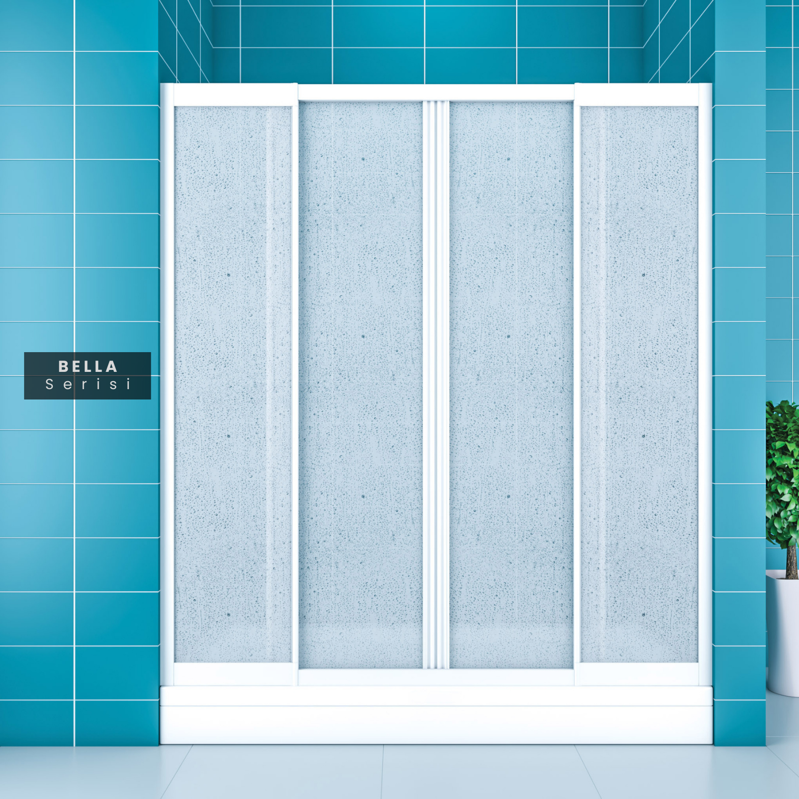 Plastik 2 Sabit 2 Açılır Duşakabin 192