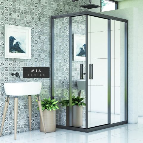 Mia Reflekte Cam Dikdörtgen Duşakabin 100*140 H:190 - H: 200 cm