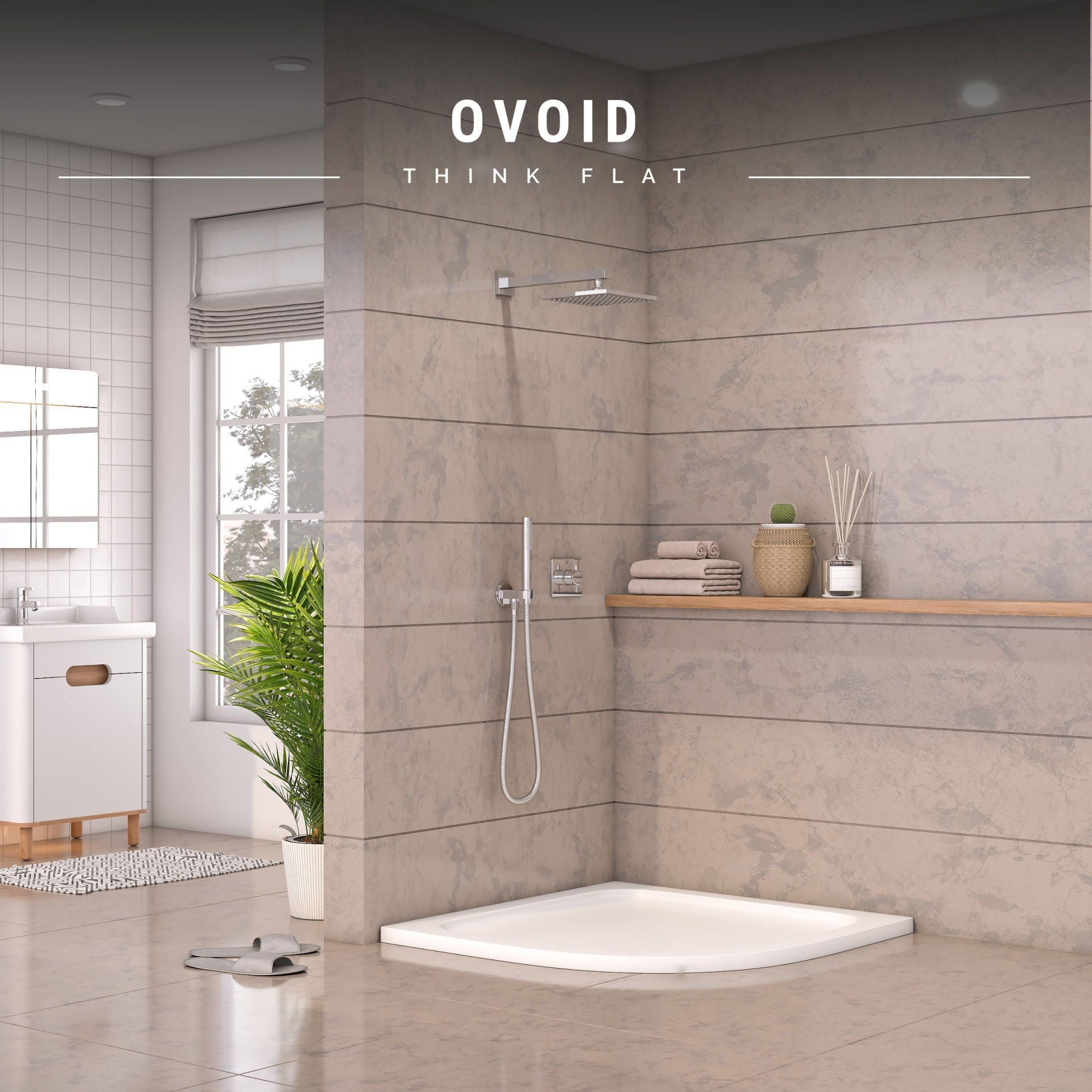 Süper İnce Oval Flat Duş Teknesi H:3.2 90*90