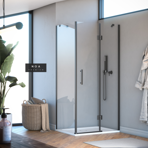 Noa Premium  Menteşeli Sistem 2 Sabit 1 Çalışır Yan Panelli Duşakabin 70*150 H195