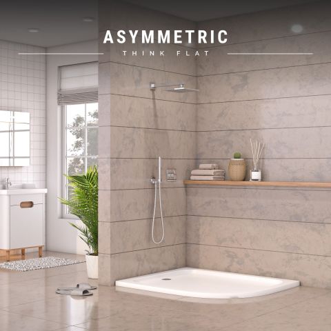Süper İnce Asimetrik Flat Duş Teknesi H:3.2 80*90