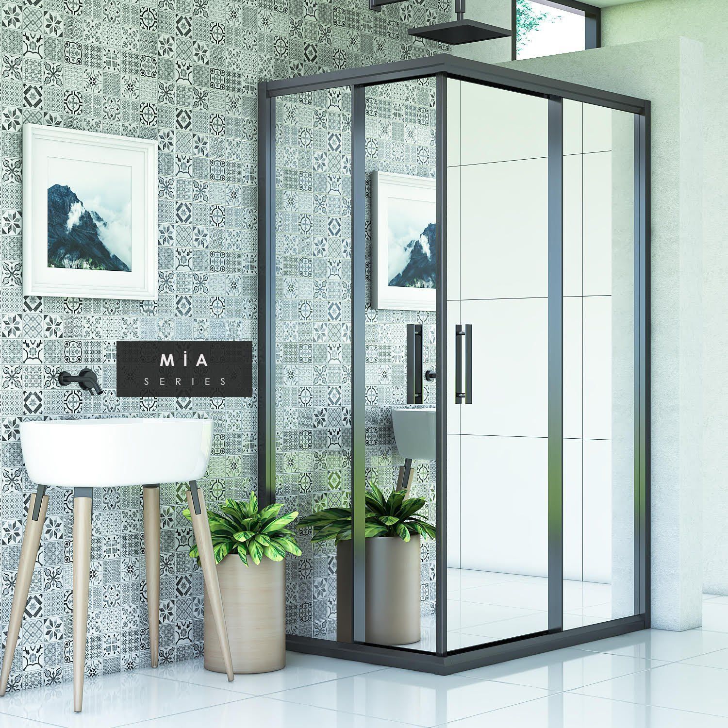 Mia Reflekte Cam Dikdörtgen Duşakabin 90*140 H190 - H: 200 cm