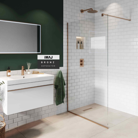 Bronz Yan Panel / Separatör 105 - H: 200 cm