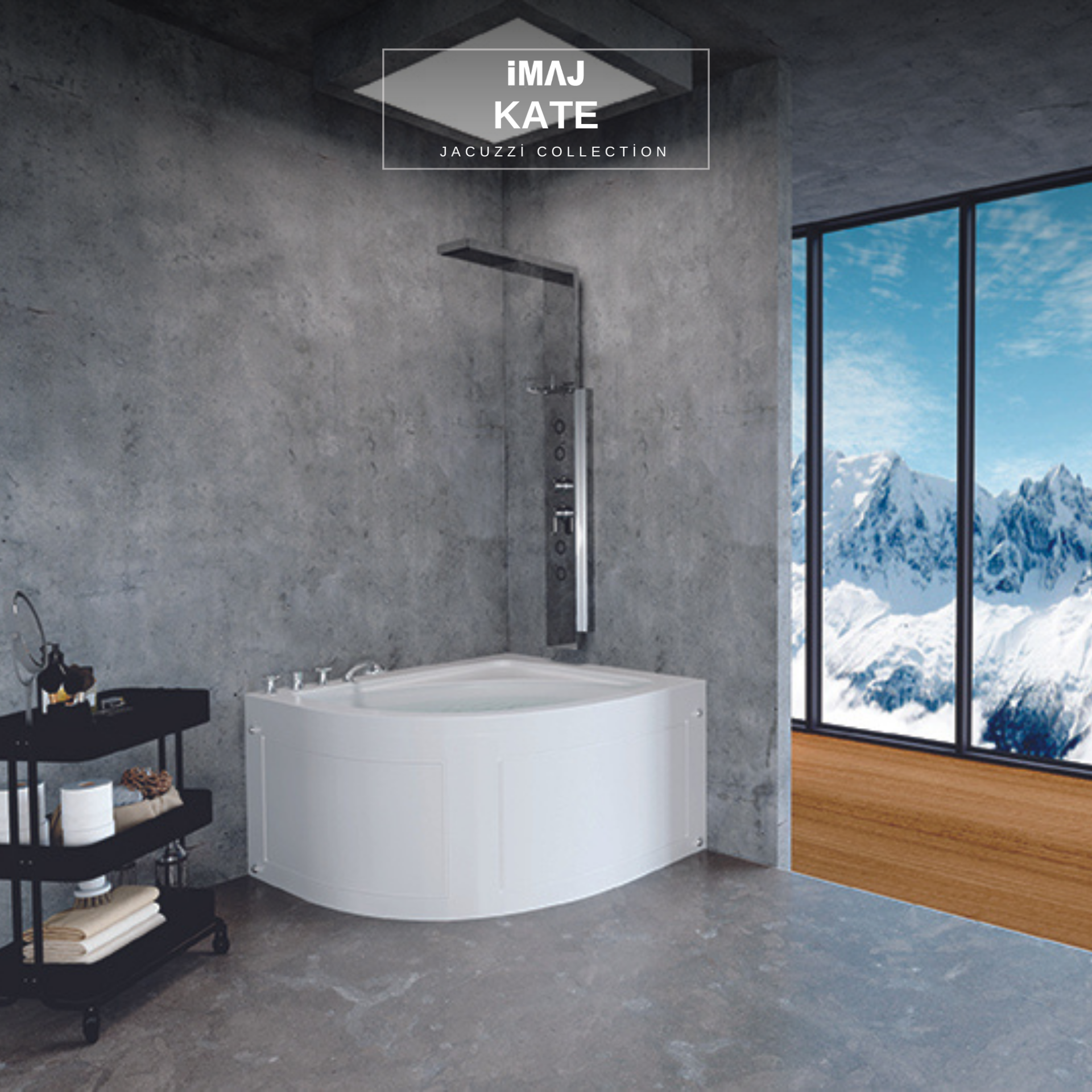 Kate Oval Jakuzi h:55 120*120 - Hidromasaj Standart Sistem