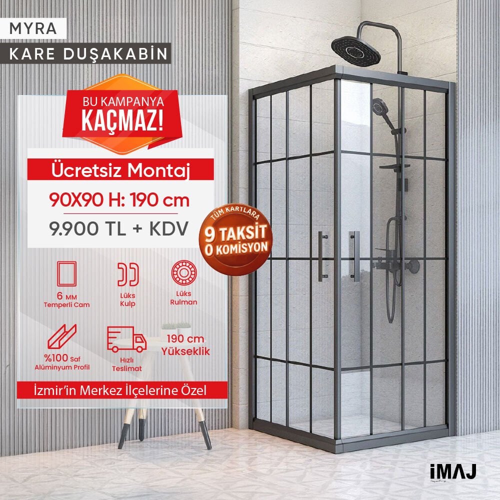 MAYIS FIRSATI ! Myra Kare 90x90 Cm H:190