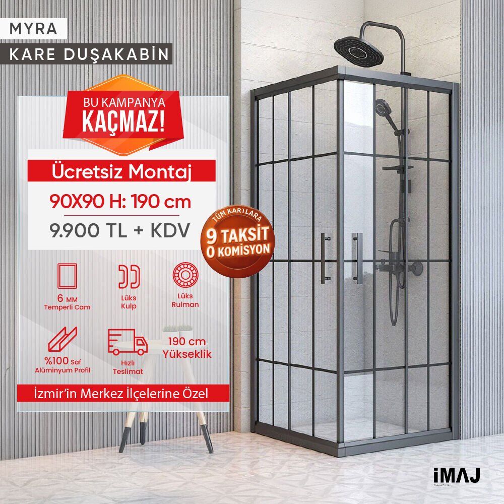 MAYIS FIRSATI ! Myra Kare 90x90 Cm H:190