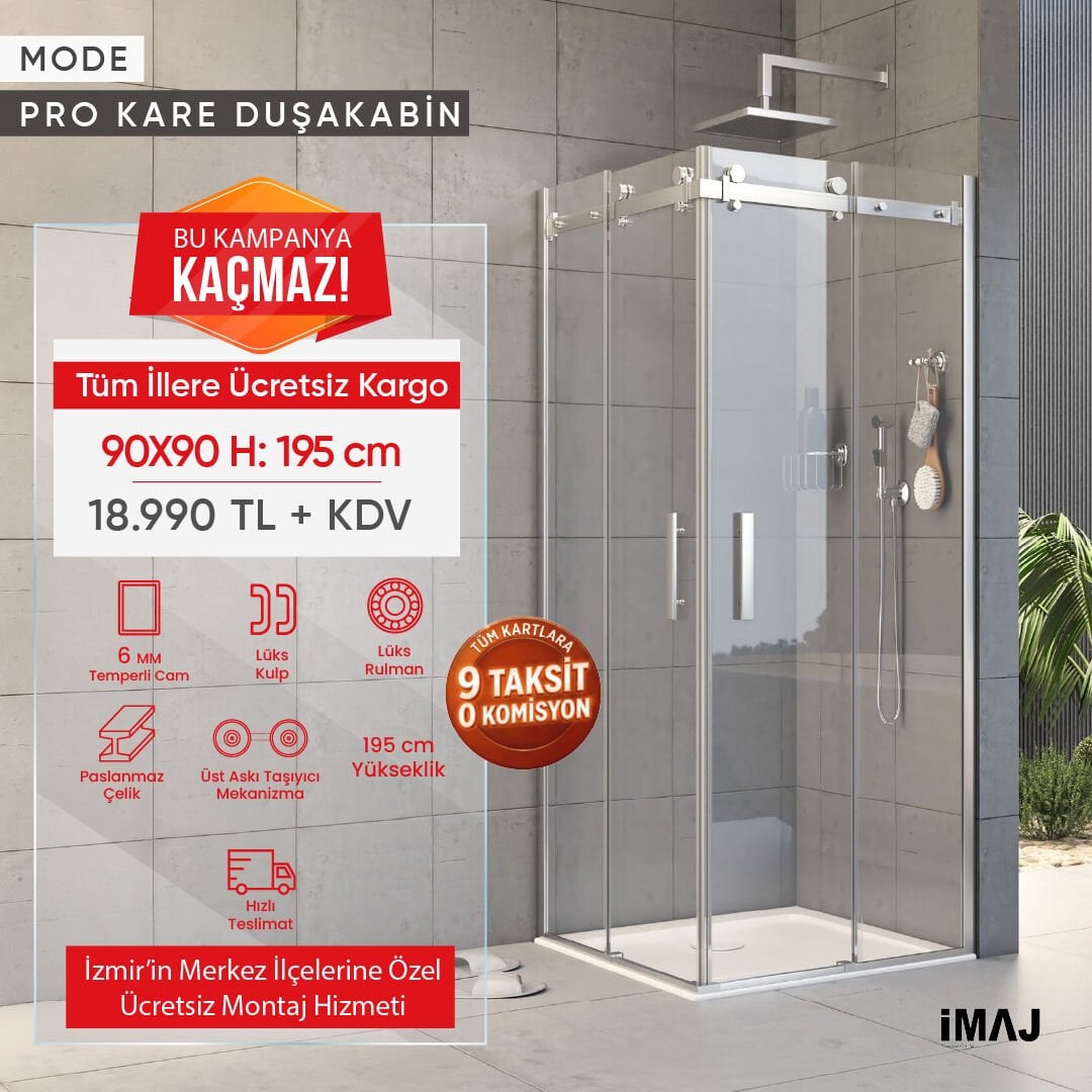 HAZİRAN FIRSATI ! Pro Mode Kare 90x90 Cm H:195