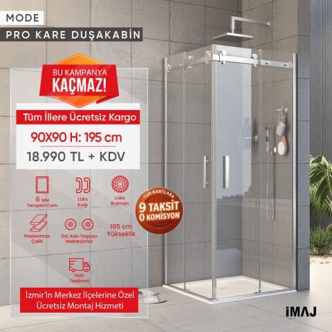 HAZİRAN FIRSATI ! Pro Mode Kare 90x90 Cm H:195