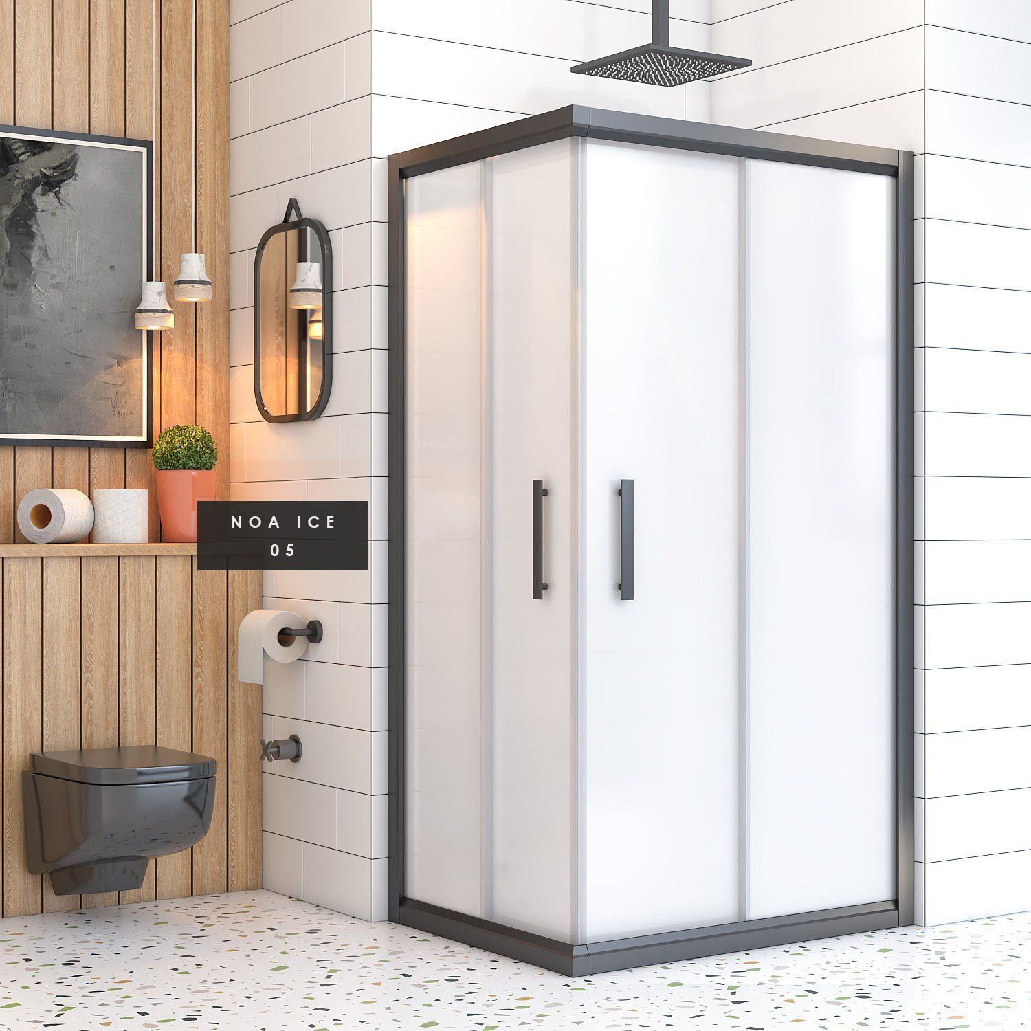 İmaj Noa Ice Dikdörtgen Duşakabin A-7 80*130 H190