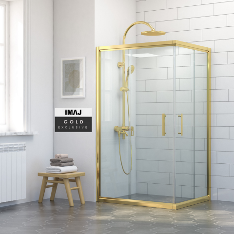 İmaj Gold Dikdörtgen Duşakabin 90*130 H190 - H: 200 cm