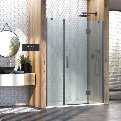 Noa Lüx Menteşeli İki Duvar Arası 2 Sabit 1 Açılır Duşakabin 148 H195