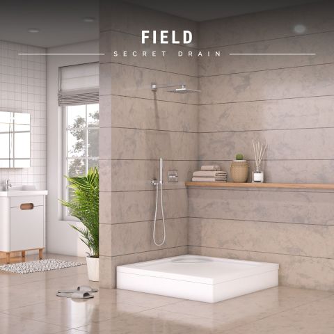 Gizli Giderli Panelli Kare Duş Teknesi H:17 90*90