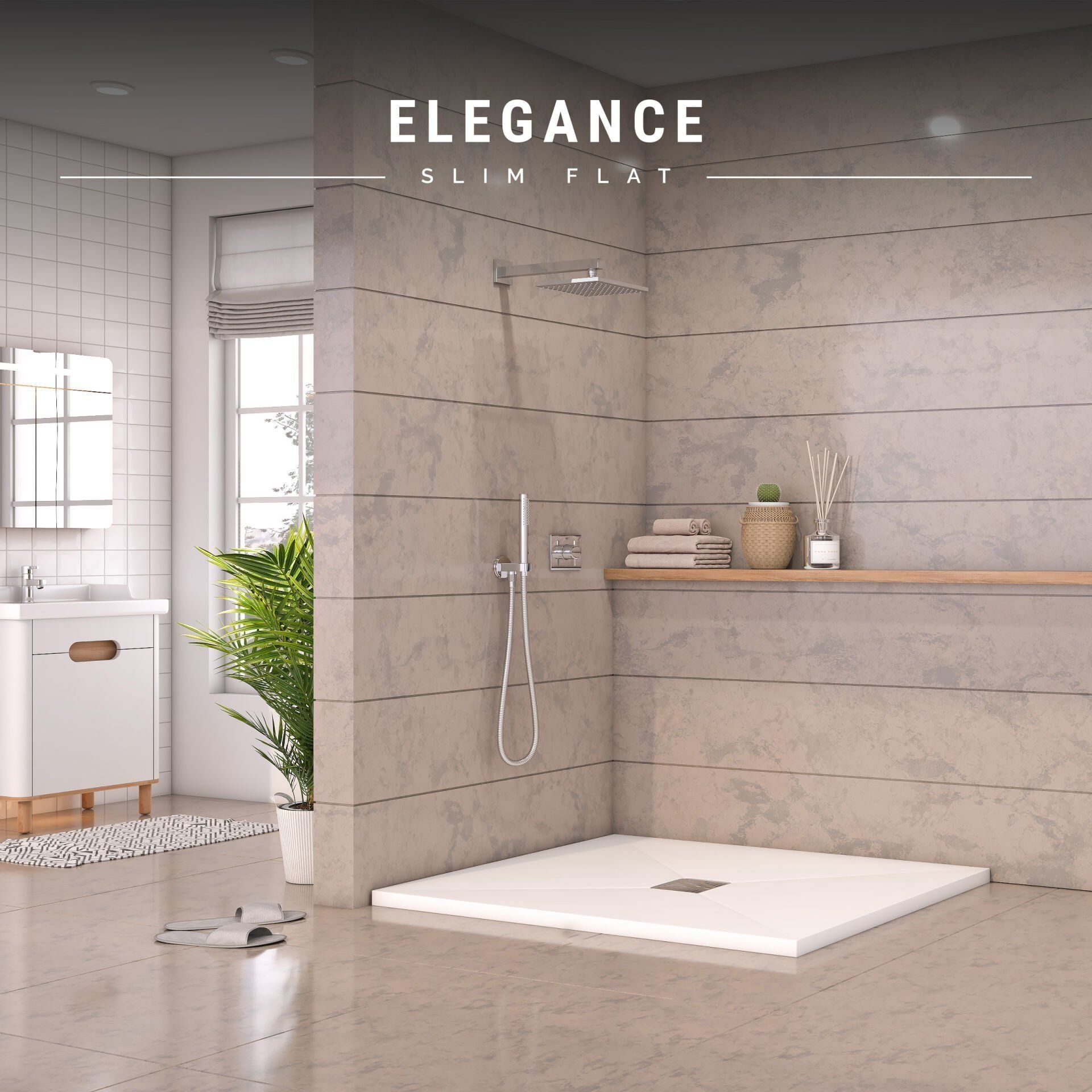 Elegance Slim Flat Duş Teknesi H:5 90*100