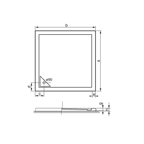 Gizli Giderli Kare Flat Duş Teknesi H:6 100*100