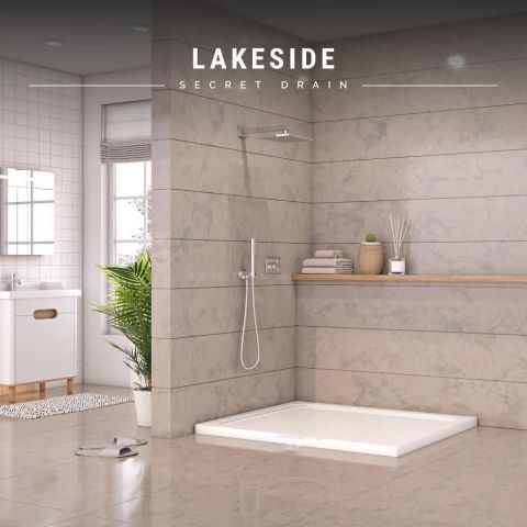 Gizli Giderli  Dikdörtgen Flat Duş Teknesi H:6 90*100