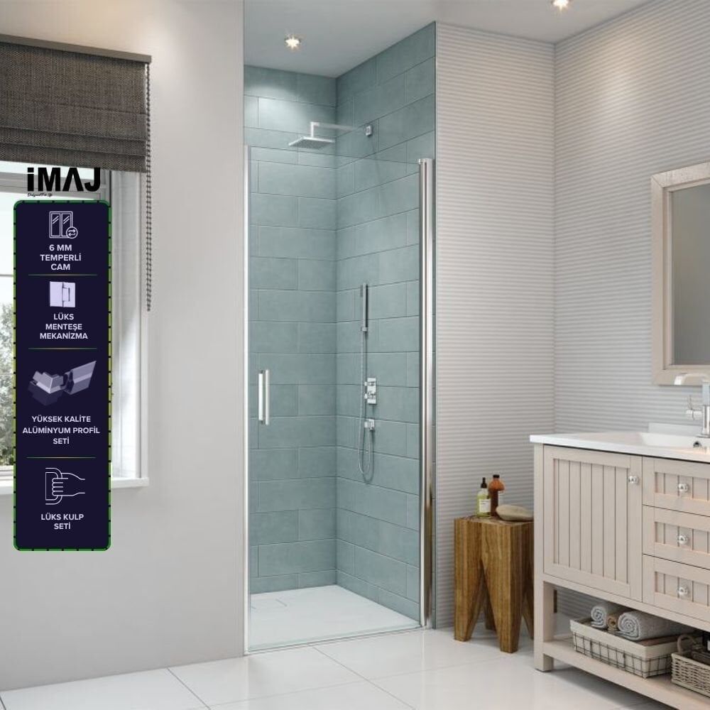 Mode Premium Boy Menteşeli Sistem Düz 1 Açılır Duşakabin