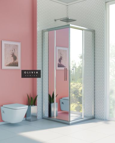 Olivia Reflekte Cam Kare Duşakabin 90*90 H190 - H: 200 cm