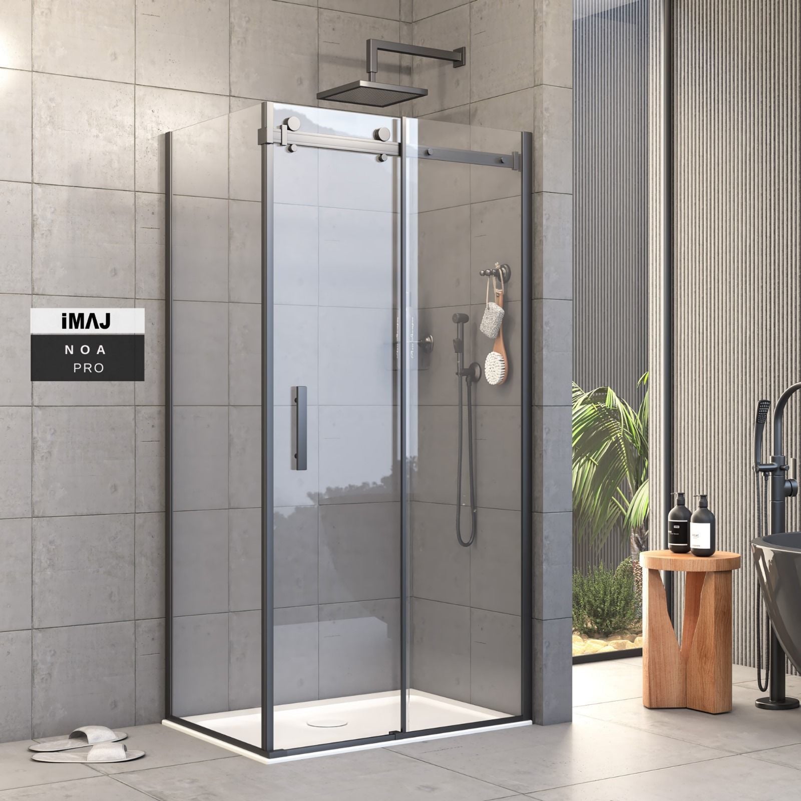 Pro Noa Sabit Panelli Dikdörtgen Duşakabin 80*110 H:195 - 6mm