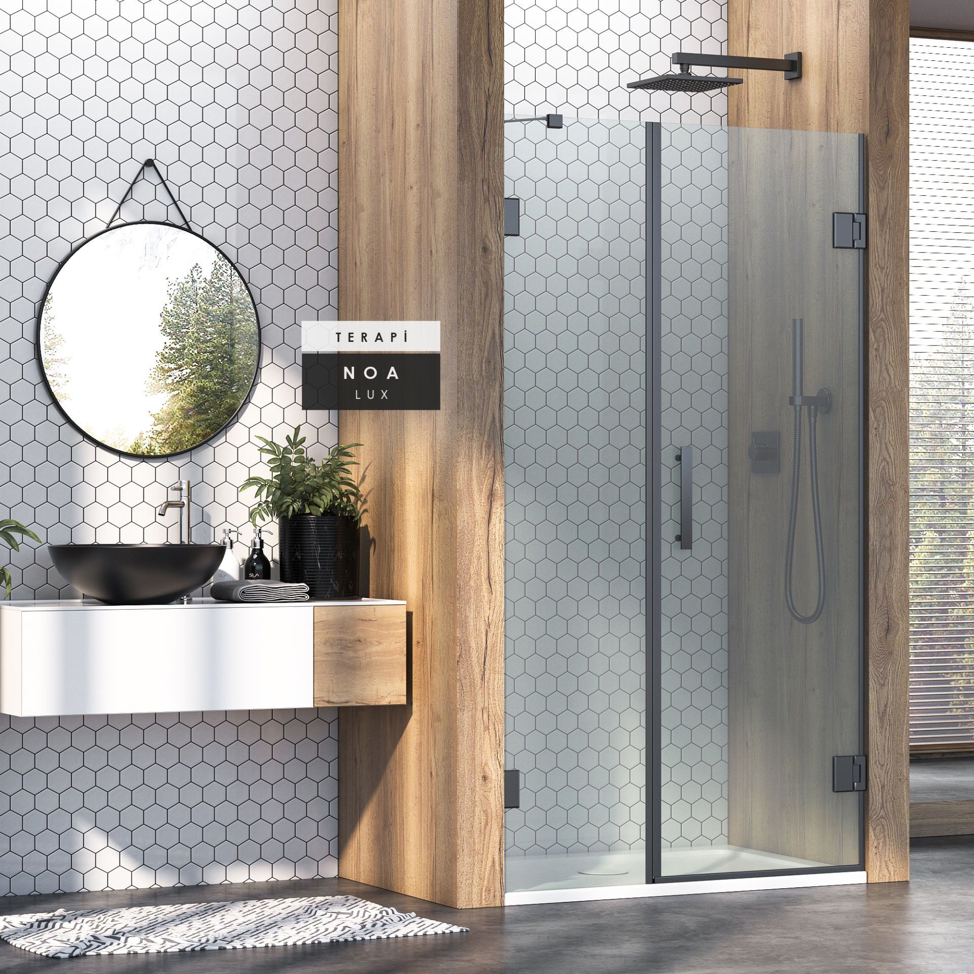 Noa Lüx 1 Sabit 1 Açılır Duvardan Menteşeli Duşakabin 110