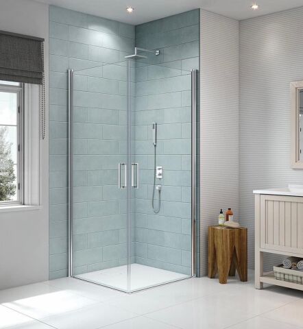 Mode Premium Boy Menteşeli Sistem Köşe 2 Açılır Duşakabin 100*100 H195