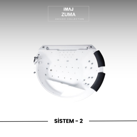 Zuma 195x160 cm h:68 D Model Jakuzi Sistem 2