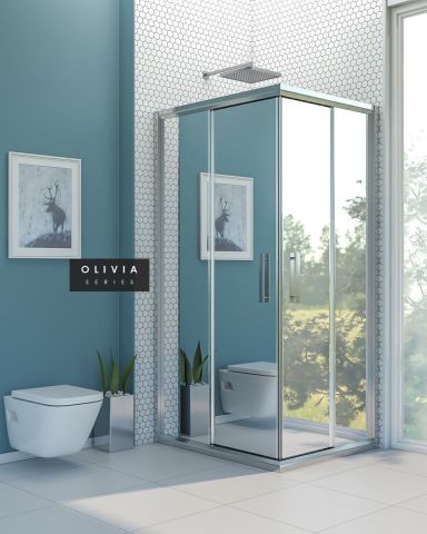 Olivia Reflekte Cam Dikdörtgen Duşakabin 90*120 H190 - H: 200 cm