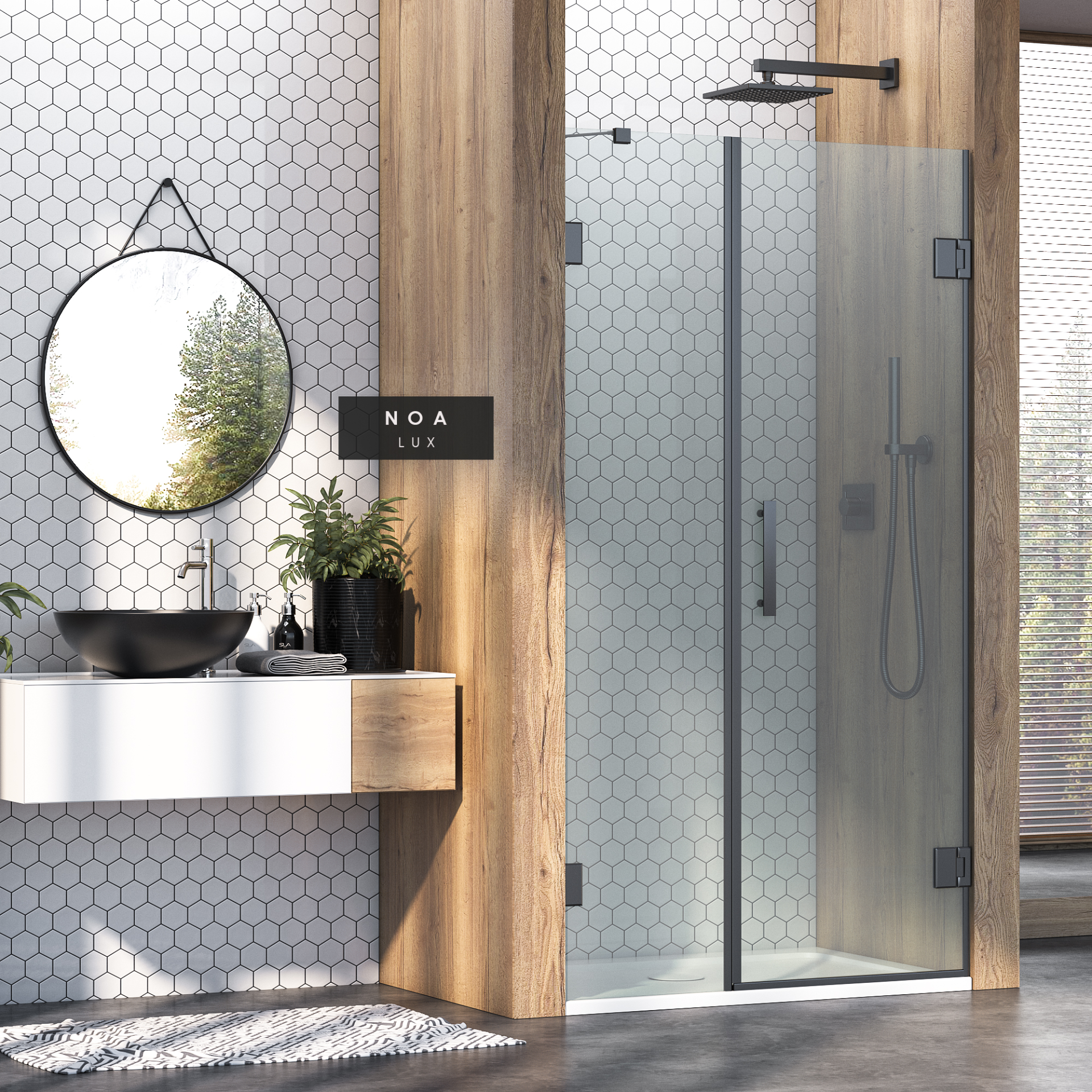 Noa Lüx 1 Sabit 1 Açılır Duvardan Menteşeli Duşakabin 148