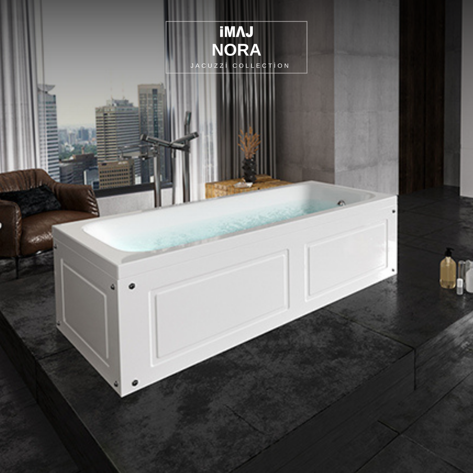 Nora Dikdörtgen Jakuzi h:55 Hidromasaj Standart Sistem - 70*180