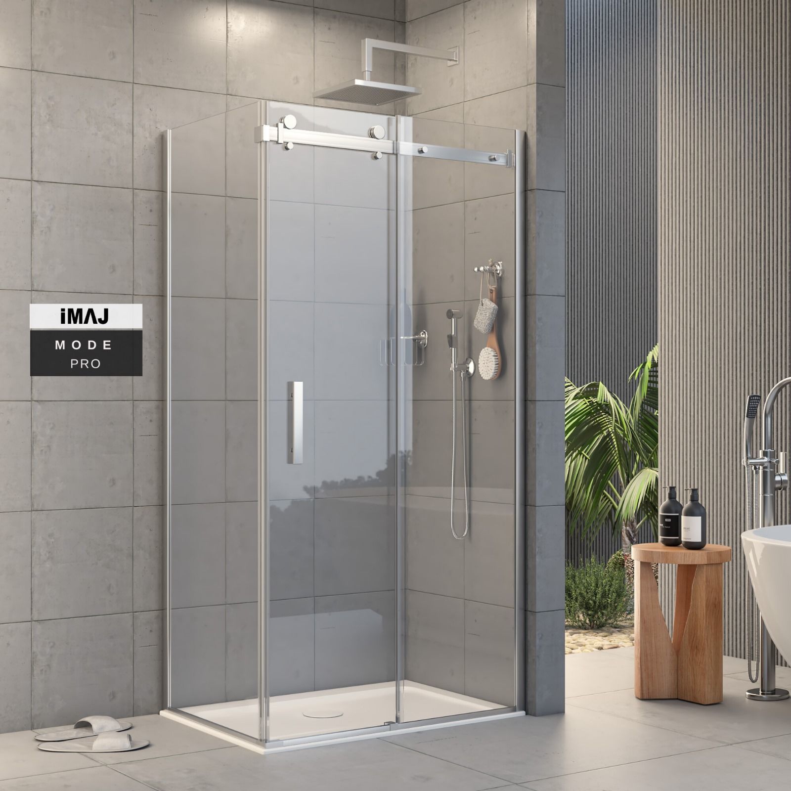 Pro Mode Sabit Panelli Dikdörtgen Duşakabin 80*100 H:195 - 6mm