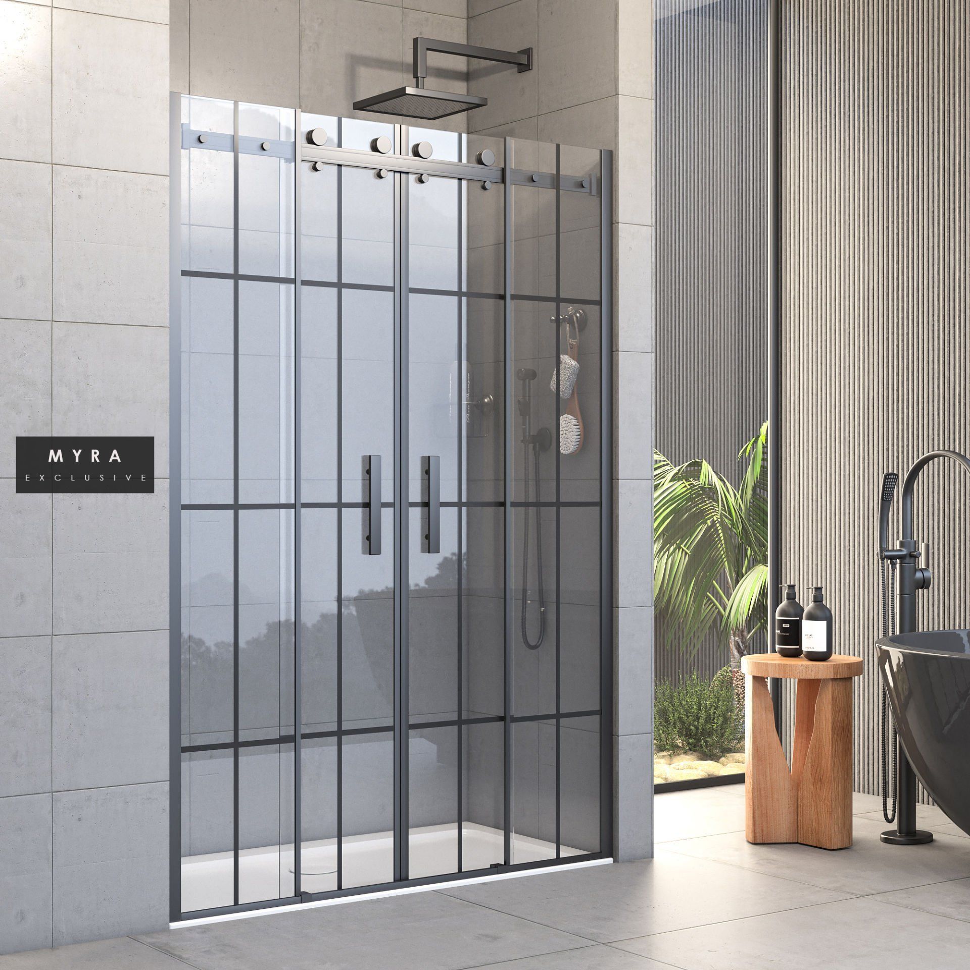 Pro Myra Orta Açılır 2 Sabit 2 Sürgü Duşakabin 168