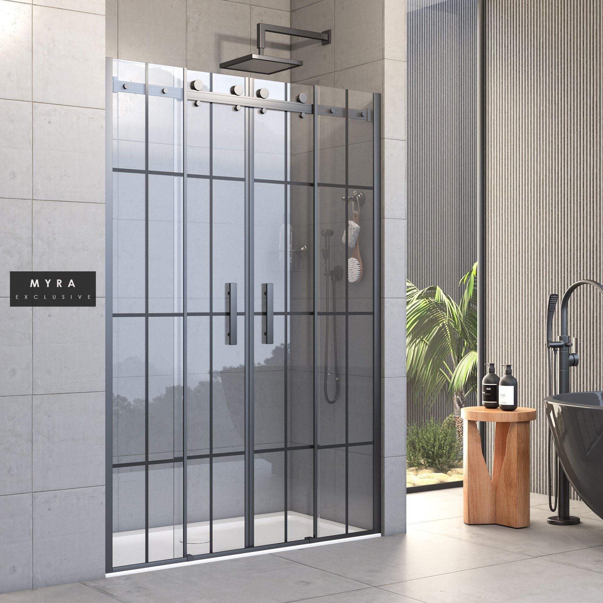 Pro Myra Orta Açılır 2 Sabit 2 Sürgü Duşakabin 175