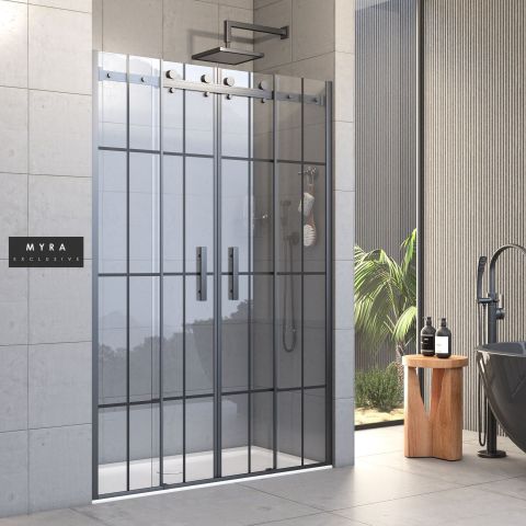 Pro Myra Orta Açılır 2 Sabit 2 Sürgü Duşakabin 180