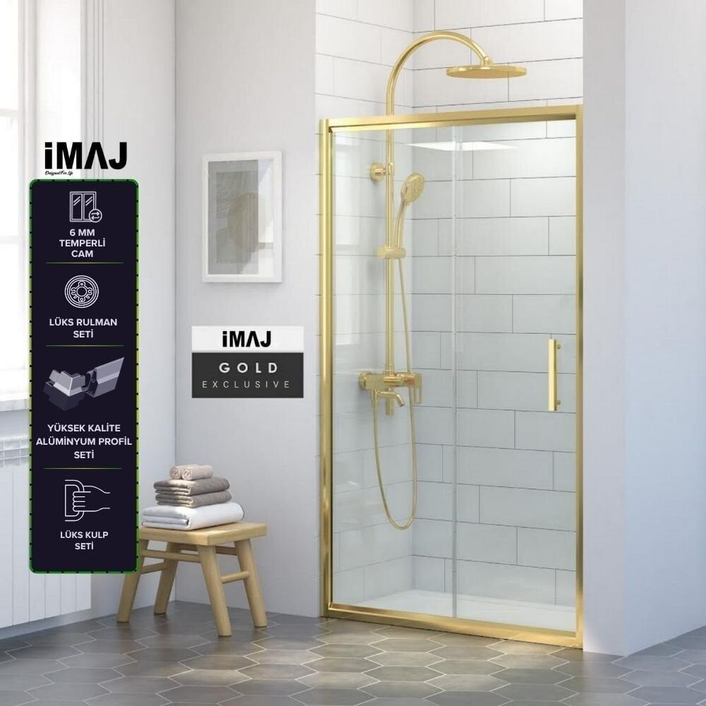İmaj Gold İki Duvar Arası 1 Sabit 1 Sürgü Duşakabin