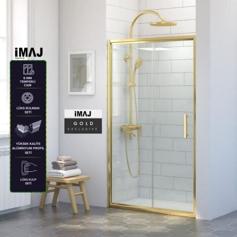 İmaj Gold İki Duvar Arası 1 Sabit 1 Sürgü Duşakabin