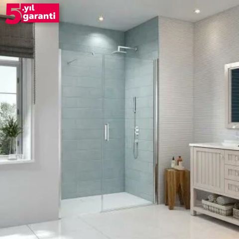 Mode Premium Boy Menteşeli Sistem Düz 1 Sabit 1 Açılır Duşakabin 178 H195