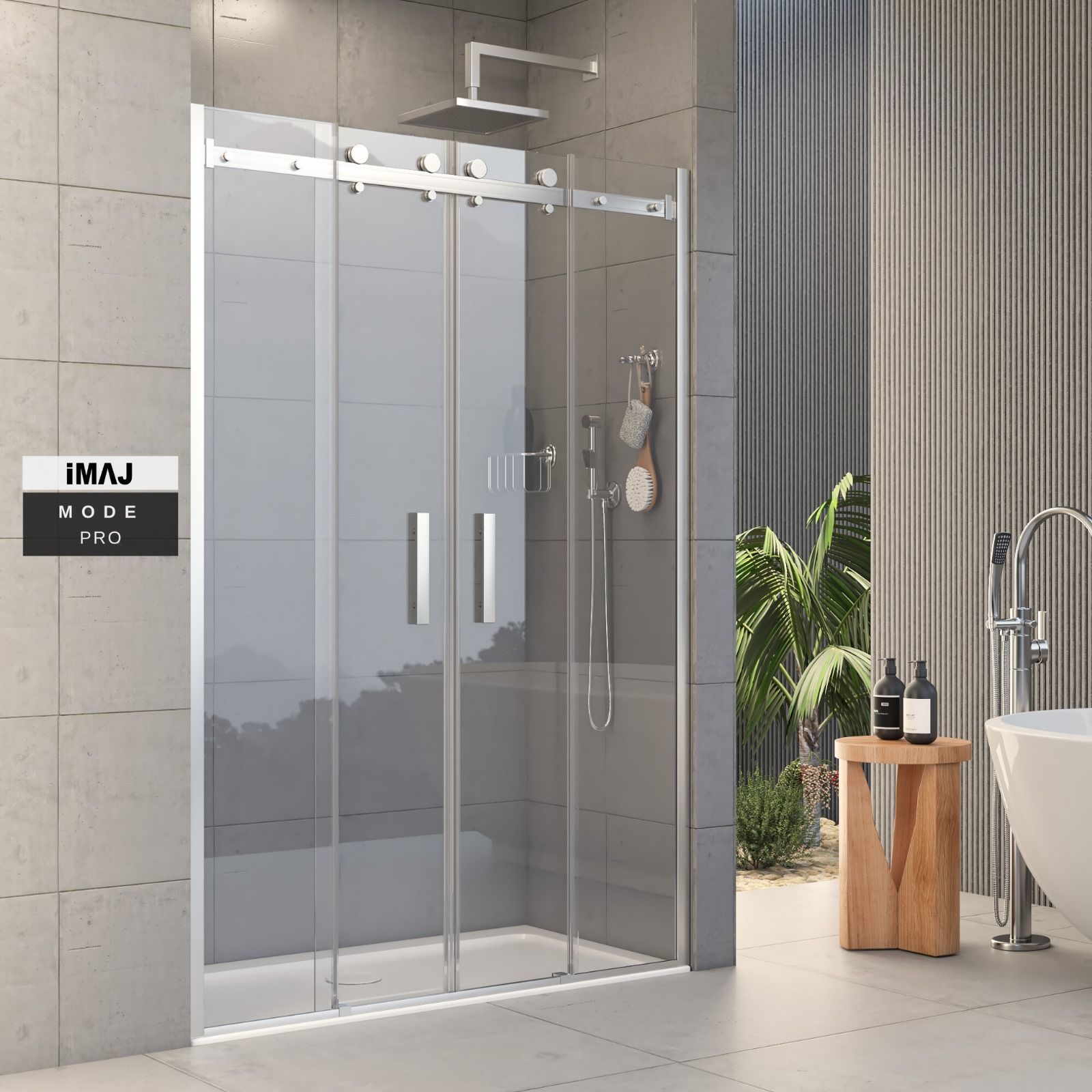 Pro Mode Orta Açılır 2 Sabit 2 Sürgü Duşakabin 188 - 6mm