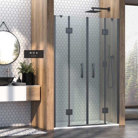 Noa Lüx Menteşeli İki Duvar Arası 2 Sabit  2 Açılır Duşakabin 143 H195