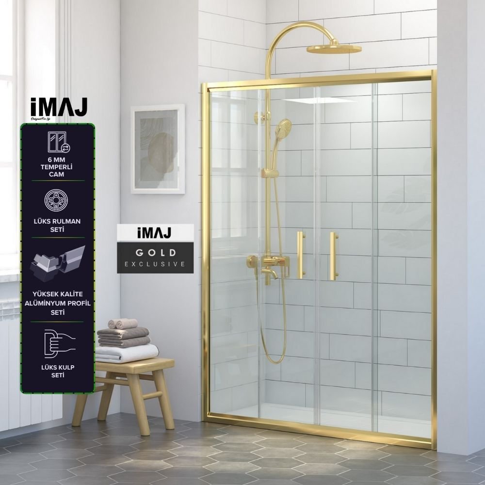 İmaj Gold Orta Açılır 2 Sabit 2 Sürgü Duşakabin